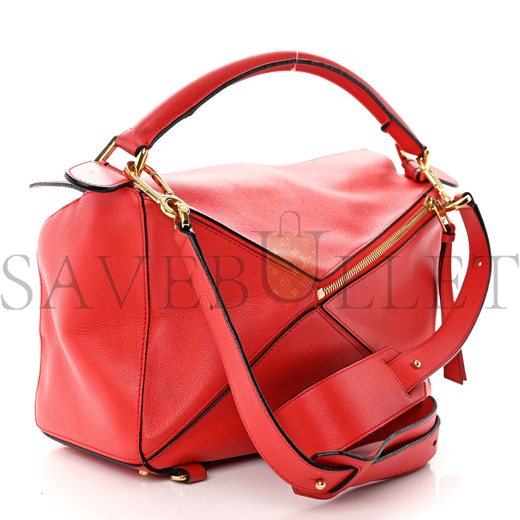 l*ew* calfskin medium puzzle bag scarlet (29*19.5*14cm)
