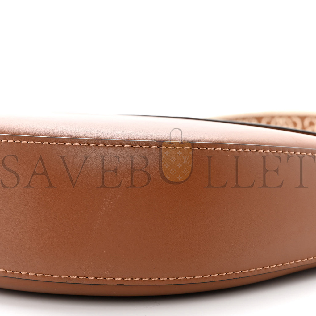 l*ew* satin calfskin jacquard luna bag pecan (28*14*6cm)