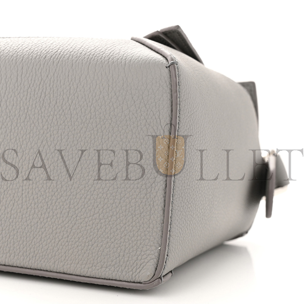 l*ew* calfskin small puzzle edge bag pearl grey (24*15*11cm)