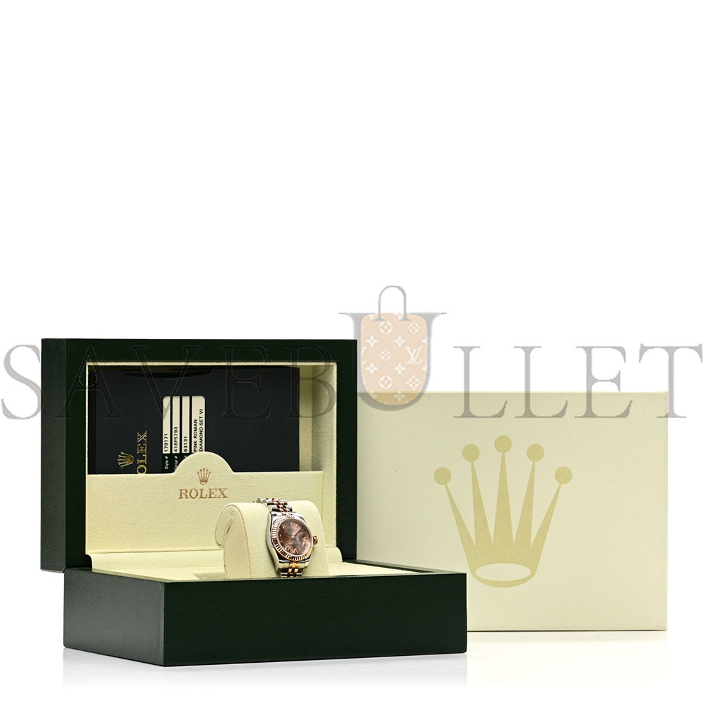 r*l*x stainless steel 18k everose gold Di*m*nd 26mm oyster perpetual datejust watch pink roman 179171