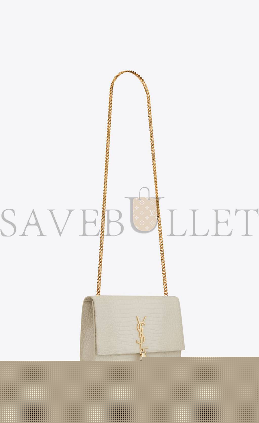 Y*L kate medium chain bag with tassel in crocodile-embossed shiny leather 354119dnd0j9207 (24*14.5*5.5cm)