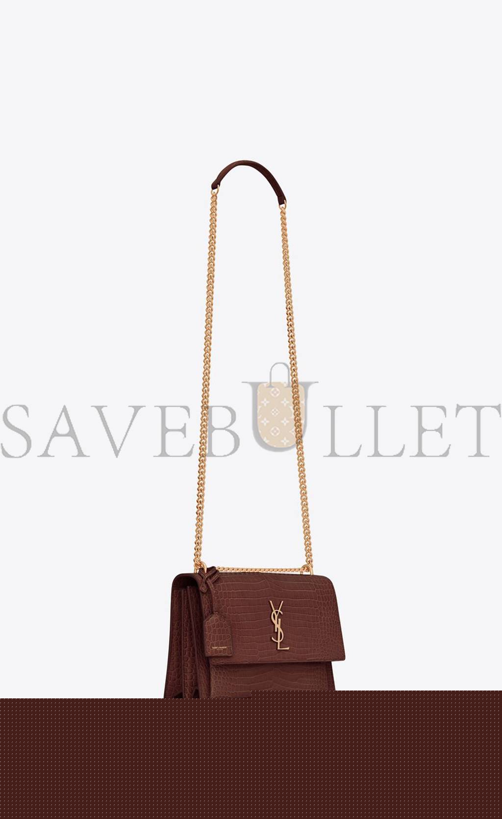 Y*L sunset medium chain bag in crocodile-embossed shiny leather 442906dnd0j6147 (22*16*6.5cm)