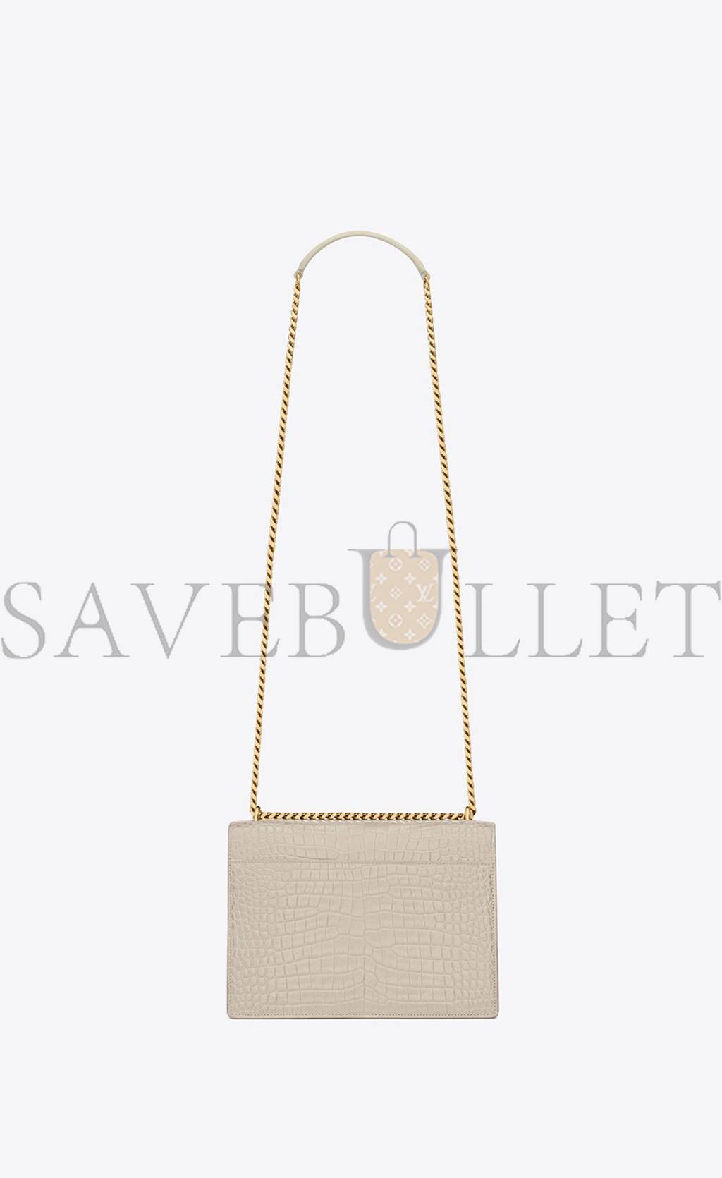 Y*L sunset medium chain bag in crocodile-embossed shiny leather 442906dnd0j9207 (22*16*6.5cm)