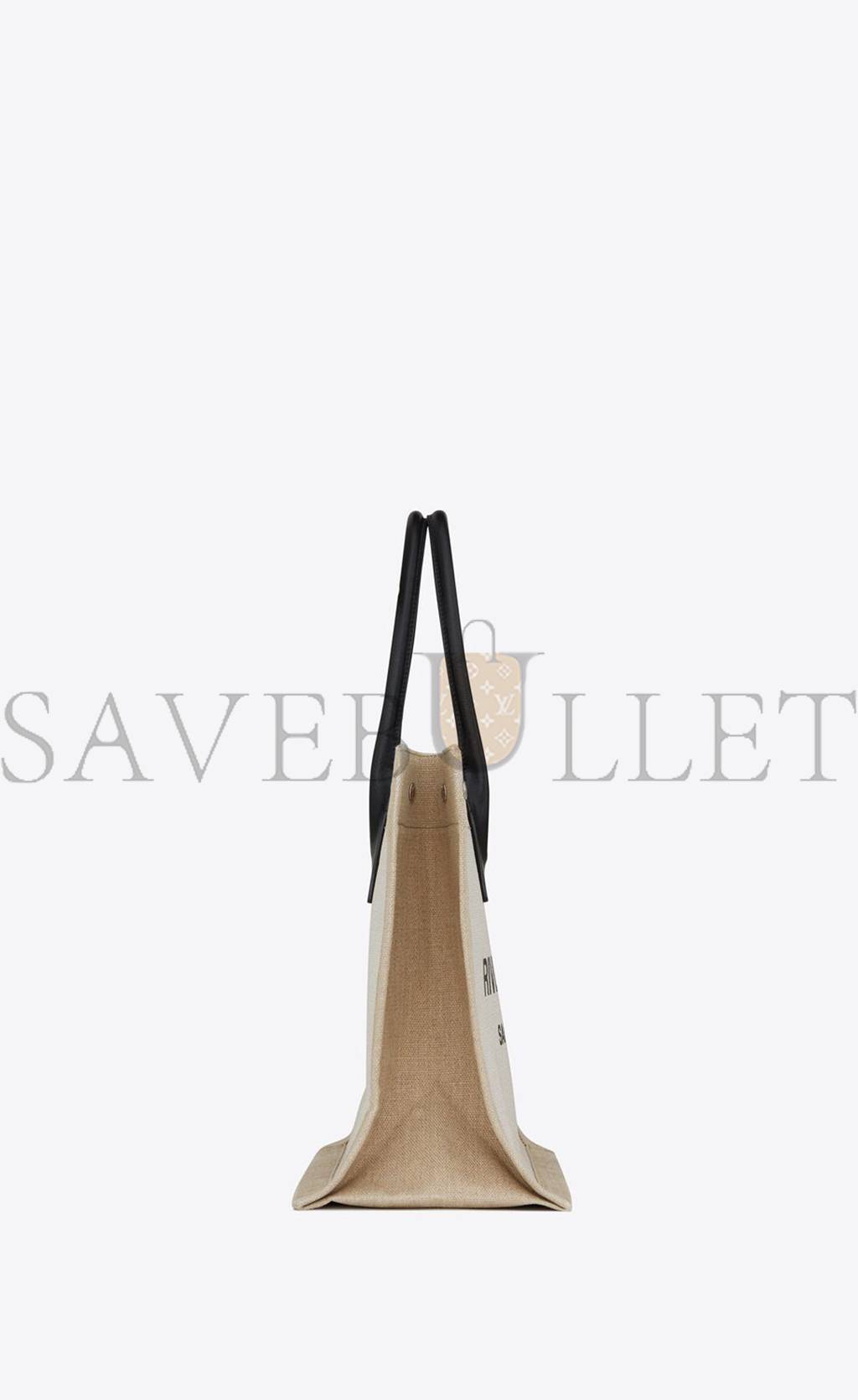 Y*L rive gauche small tote bag in linen and leather 617481faabr9054 (39*31*18cm)