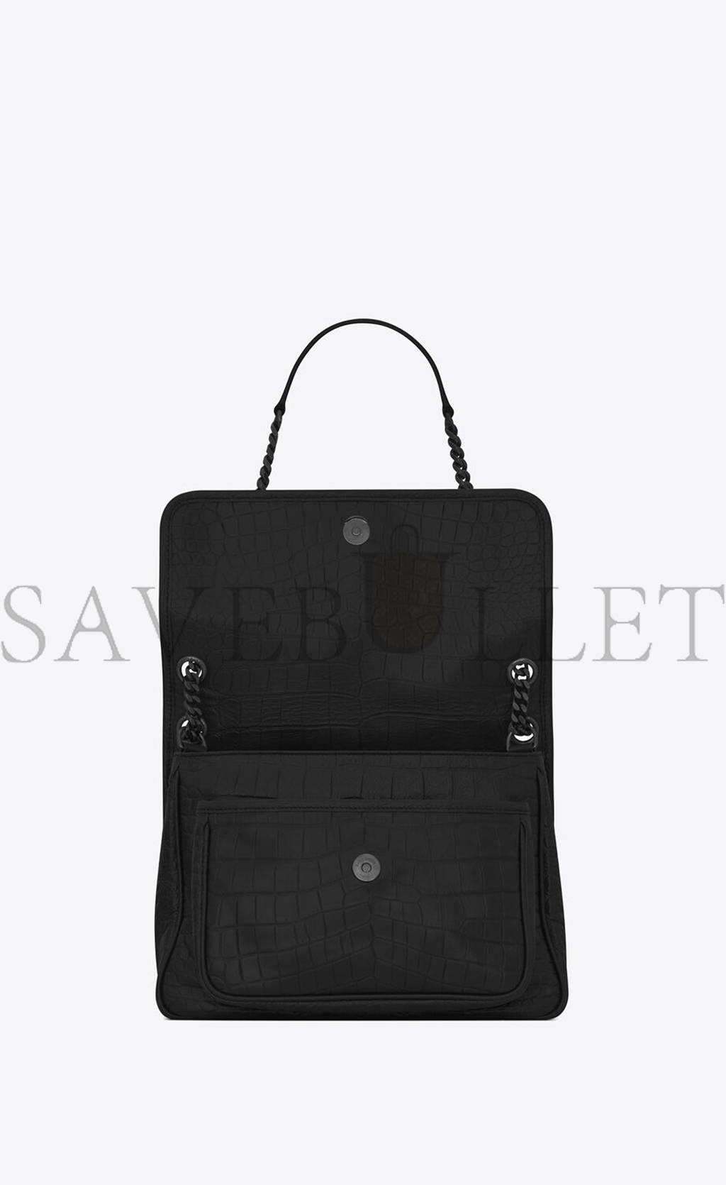 Y*L niki medium chain bag in crocodile-embossed leather 6331501k00u1000 (28*20*8.5cm)