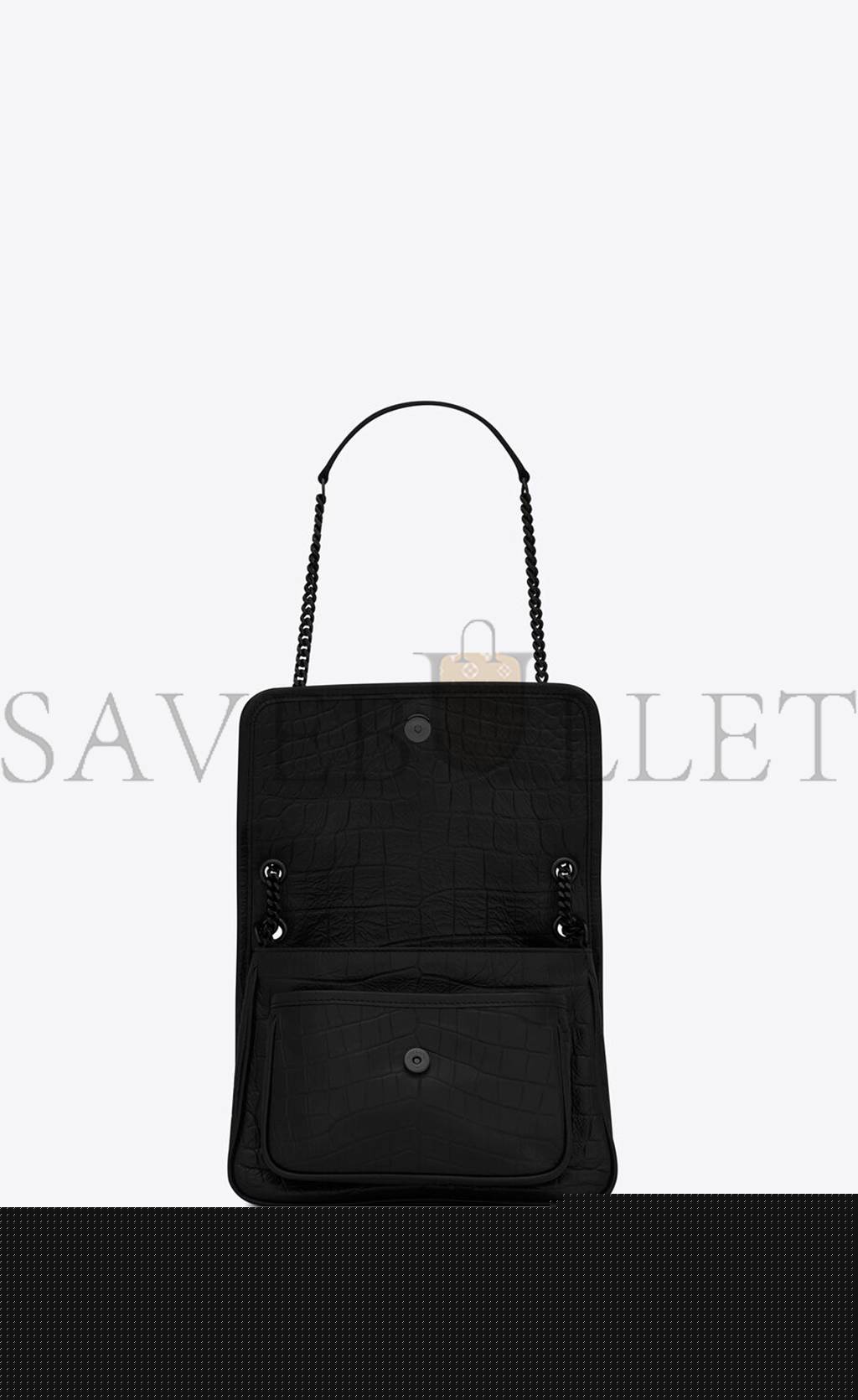 Y*L niki baby chain bag in crocodile-embossed leather 6331511k00u1000 (21*16*7.5cm)