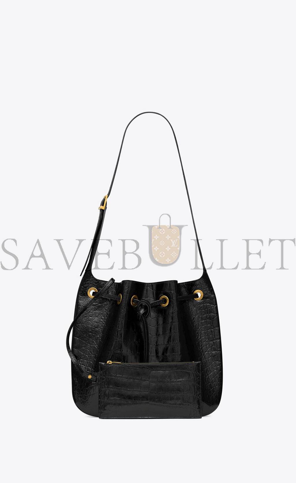 Y*L paris vii medium hobo bag in crocodile-embossed patent leather 697918aaay31000 (38*30*2cm)
