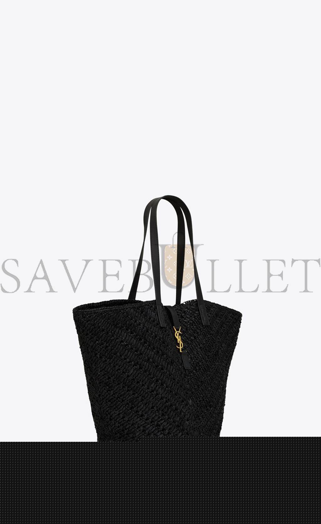 Y*L panier medium in raffia and vegetable-tanned leather 740375gaadp1000 (44*20*21cm)