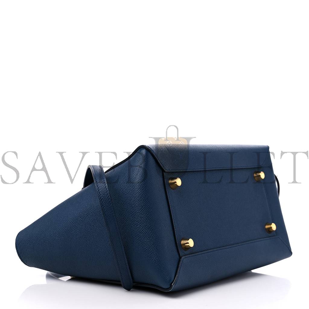 Ce**e grained calfskin mini belt bag deepsea (28*23*17cm)