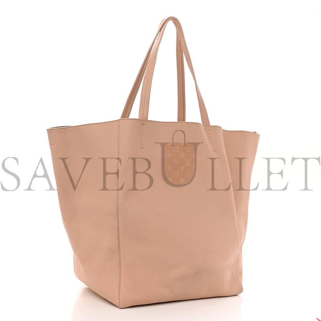 Ce**e soft grained calfskin medium horizontal cabas phantom light blush (28*26*16cm)