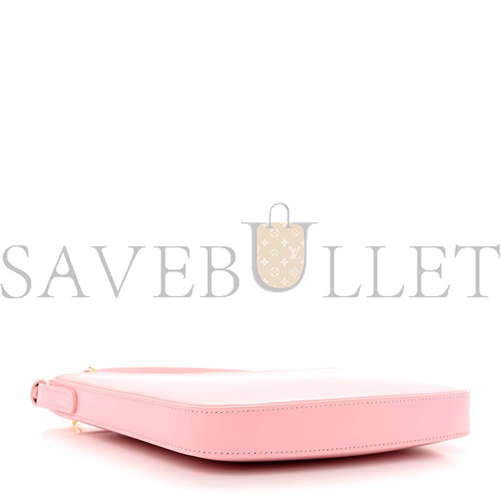 Ce**e shiny calfskin medium croque bag pink (20*16*3cm)