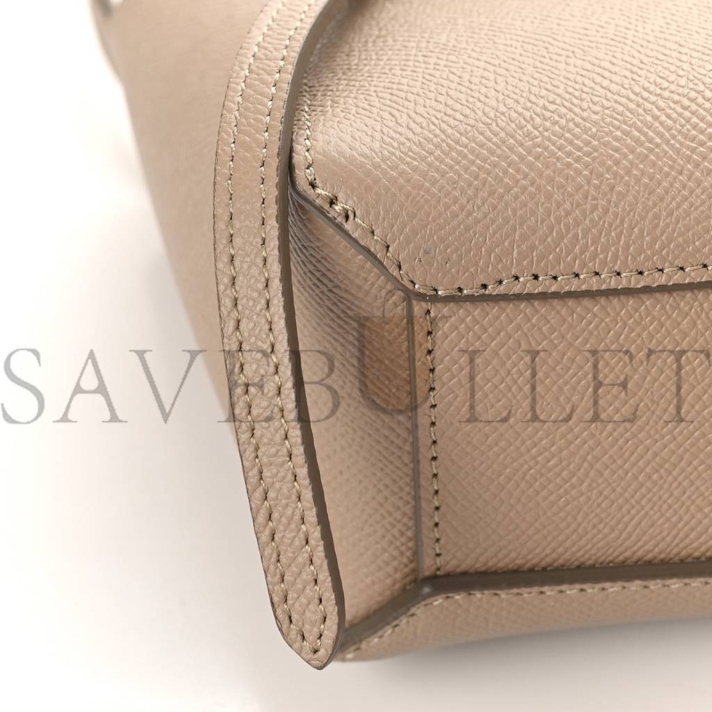Ce**e grained calfskin pico belt bag light taupe (15*15*9cm)