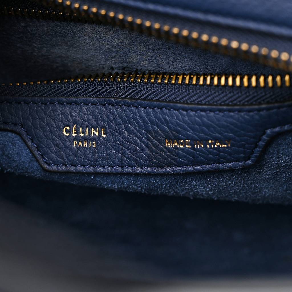 Ce**e drummed calfskin micro luggage marine (26*25*13cm)