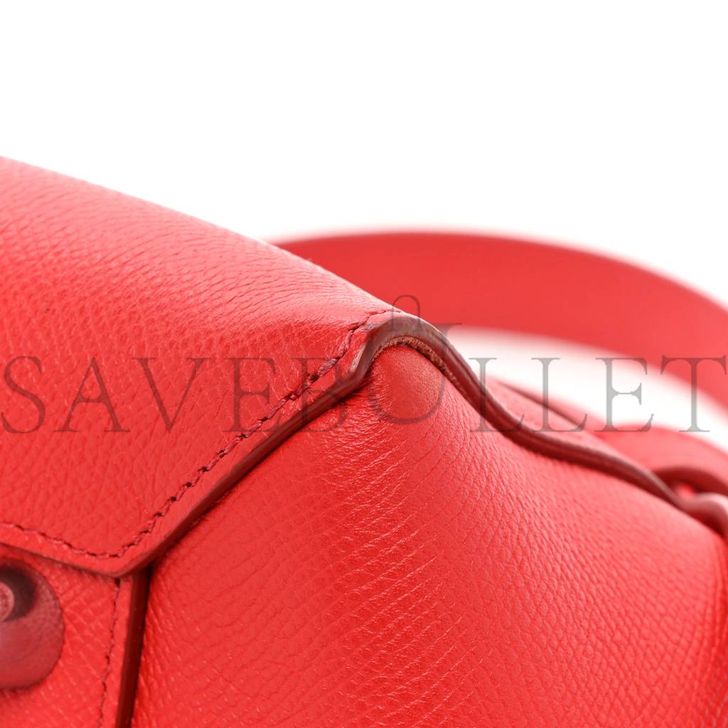 Ce**e grained calfskin mini belt bag coquelicot (32*30*18cm)