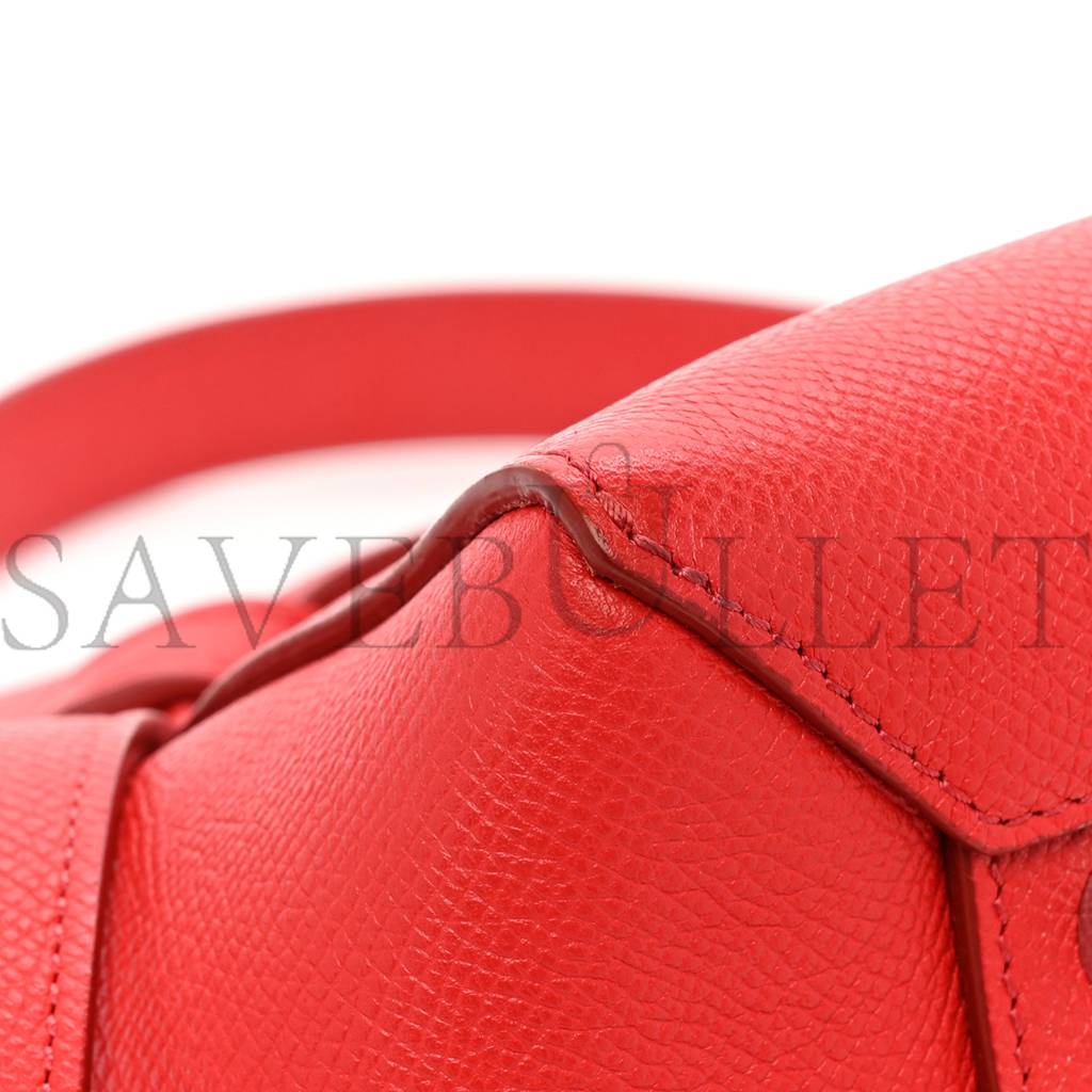 Ce**e grained calfskin mini belt bag coquelicot (32*30*18cm)