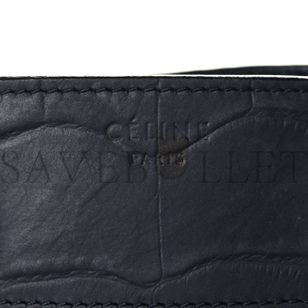Ce**e crocodile embossed calfskin medium phantom luggage navy blue (30*27*24cm)