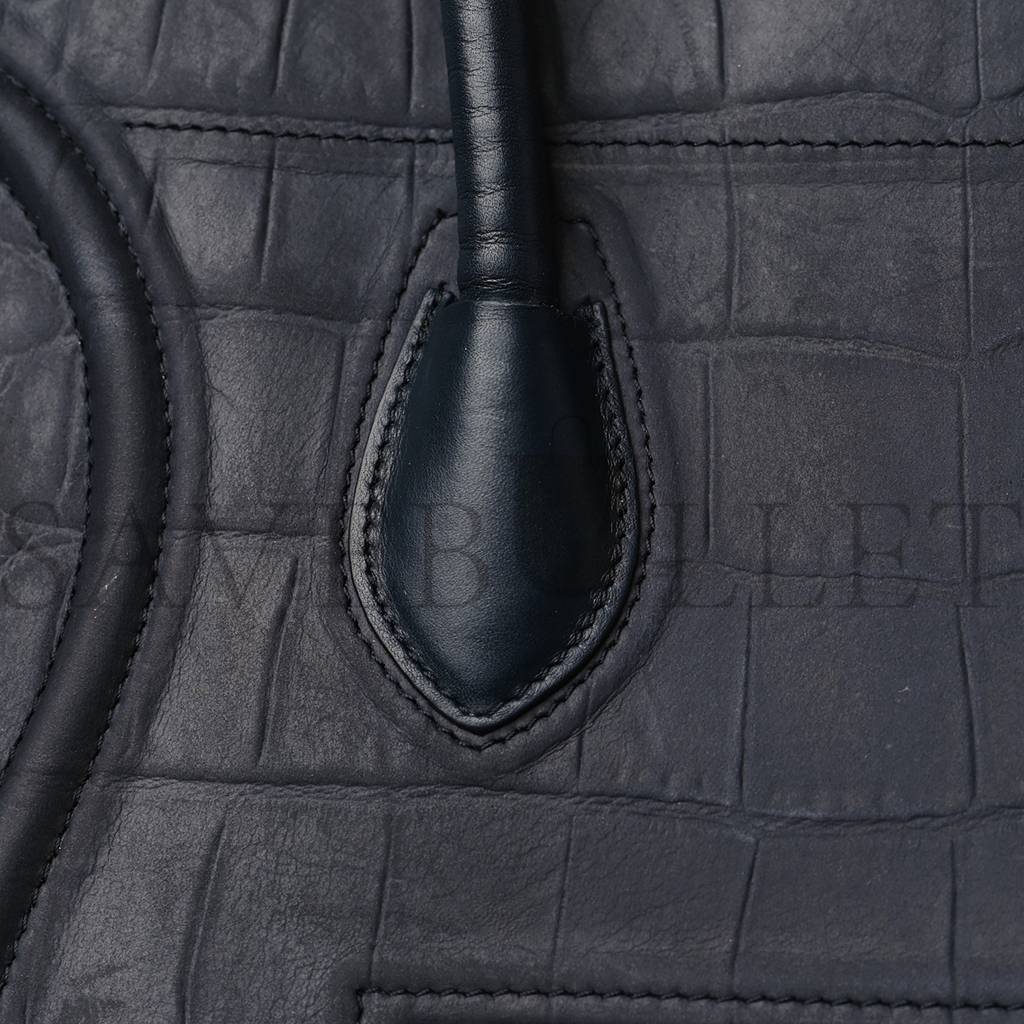 Ce**e crocodile embossed calfskin medium phantom luggage navy blue (30*27*24cm)