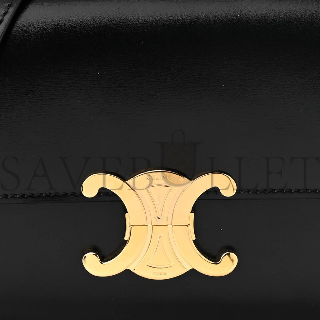Ce**e shiny calfskin teen triomphe black (18*13*6cm)