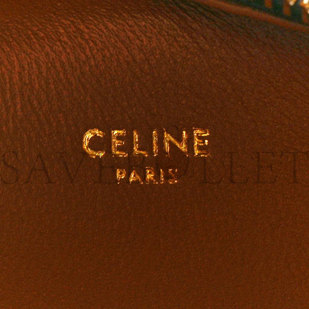 Ce**e triomphe canvas calfskin medium croque bag tan (20*16*3cm)