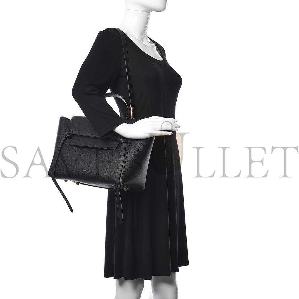 Ce**e grained calfskin micro belt bag black (28*24*15cm)