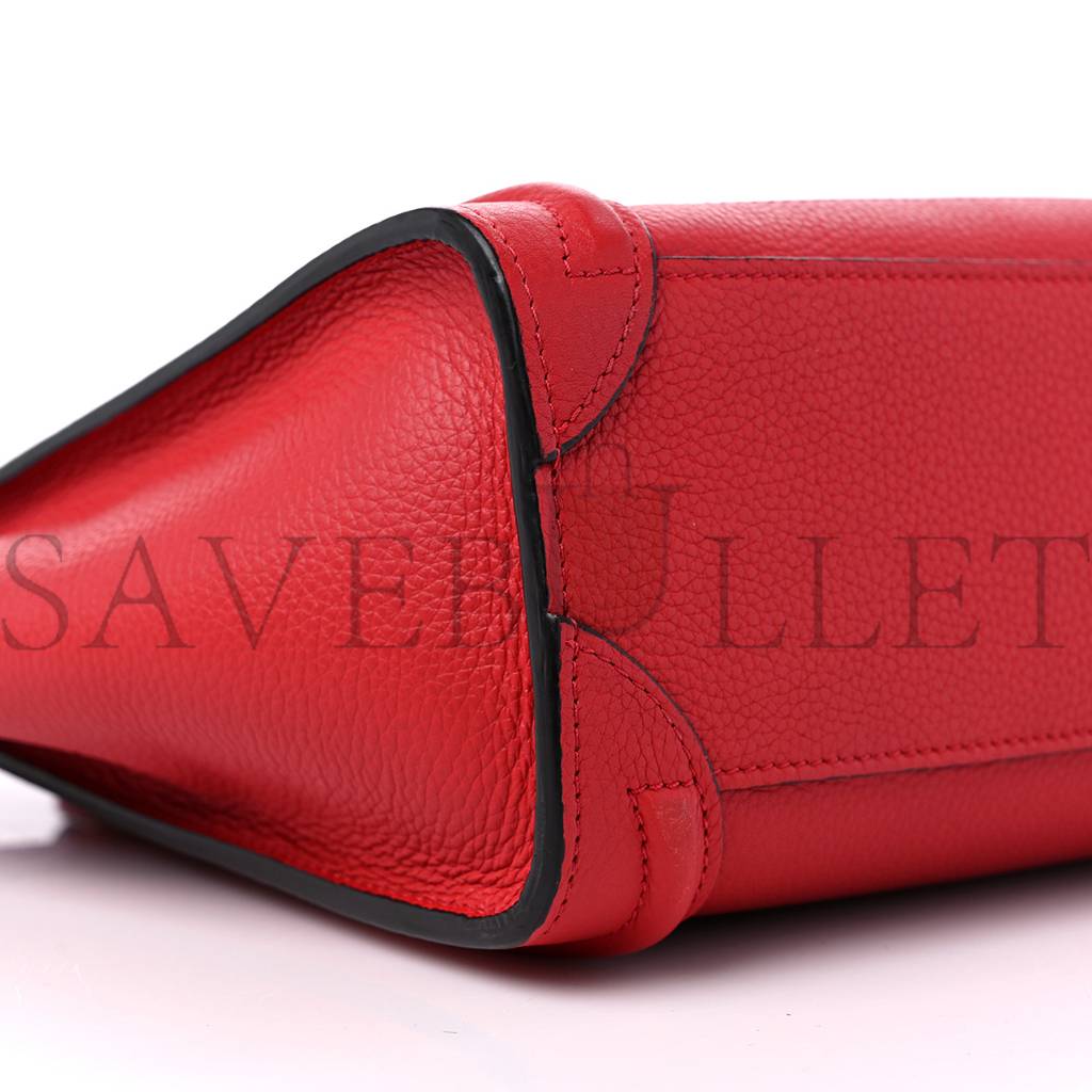 Ce**e drummed calfskin nano luggage red (19*19*10cm)