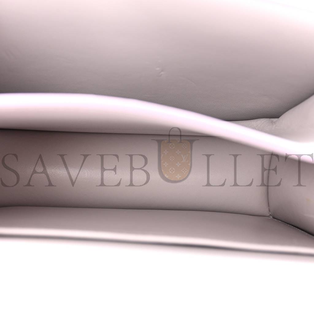 Ce**e liege calfskin teen classic box flap bag lavender grey (18*15*6cm)