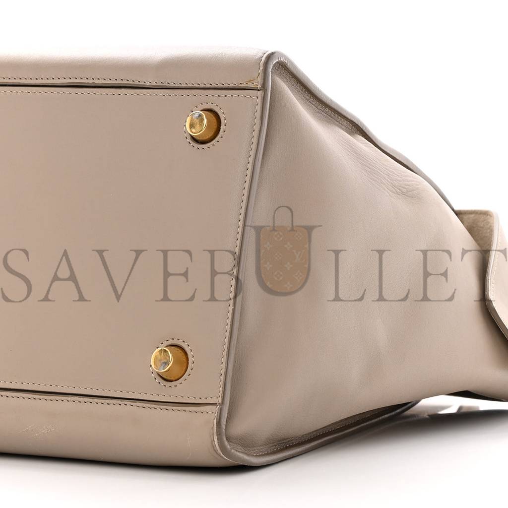 Ce**e smooth calfskin small ring bag light taupe (30*26*17cm)