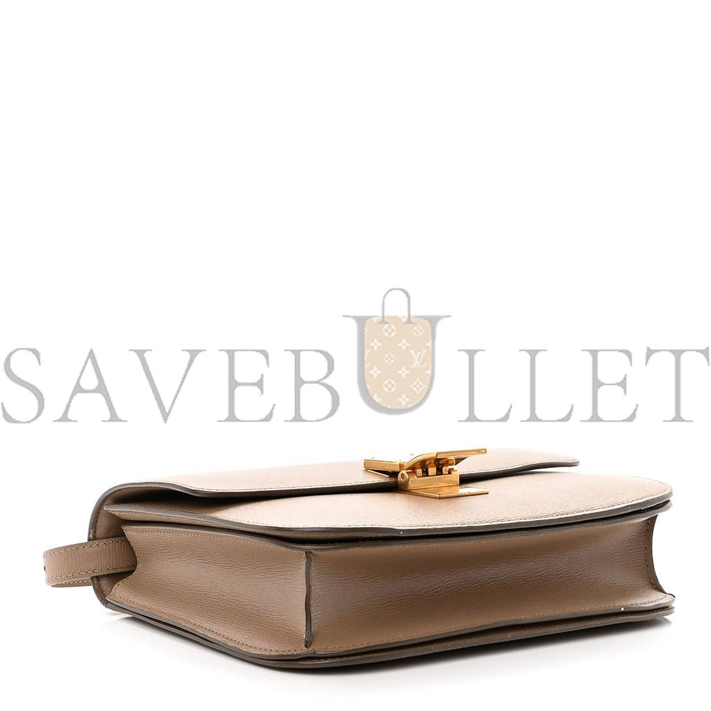 Ce**e liege calfskin medium classic box flap bag taupe (23*17*6cm)