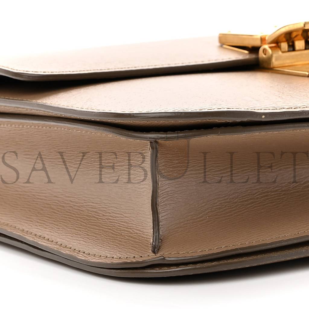 Ce**e liege calfskin medium classic box flap bag taupe (23*17*6cm)