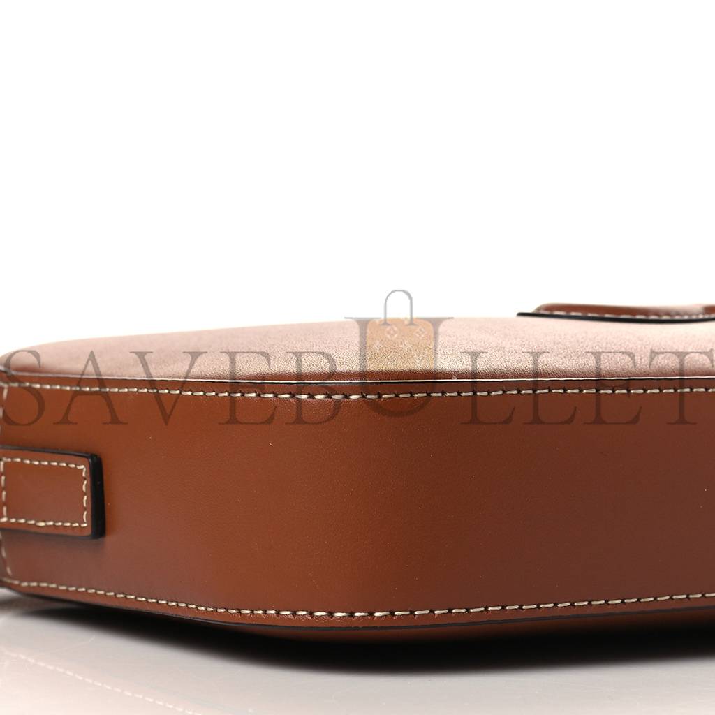 Ce**e smooth calfskin cuir triomphe camera shoulder bag tan (27*13*4cm)