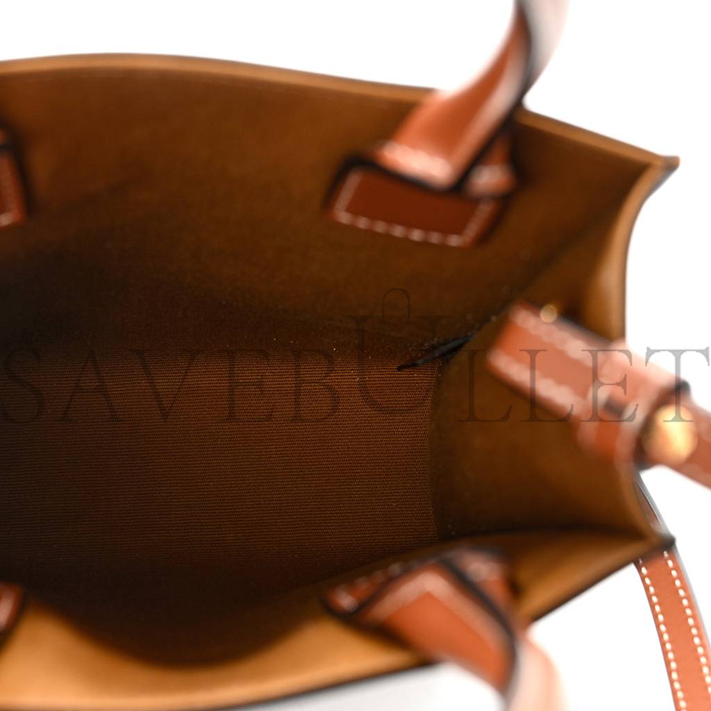 Ce**e triomphe canvas calfskin mini vertical cabas tan (25*20*17cm)