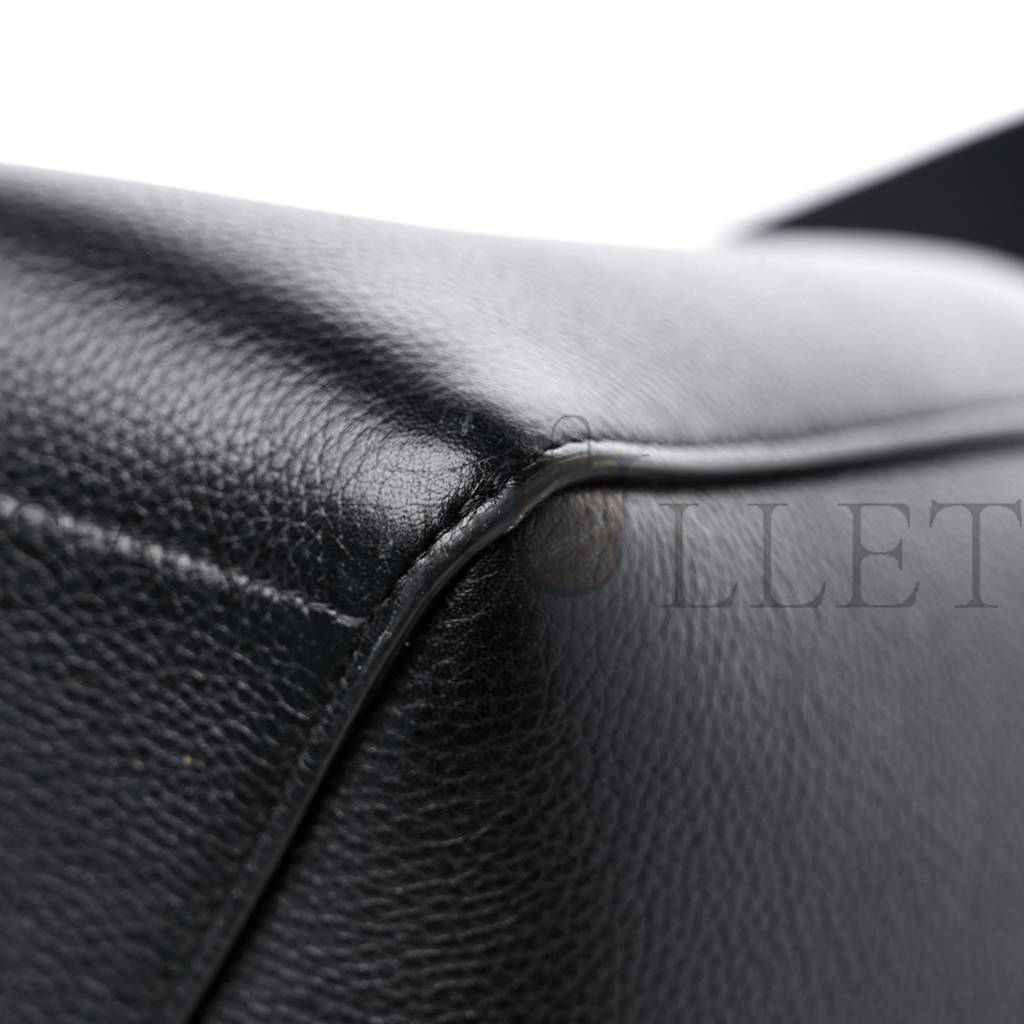 Ce**e soft grained calfskin sangle bucket bag black (32*22*17cm)