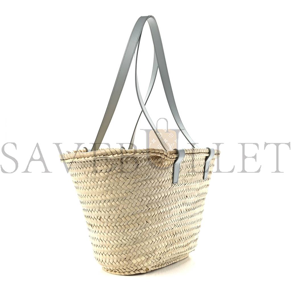 Ce**e raffia calfskin triomphe medium panier soft blue (25*25*13cm)