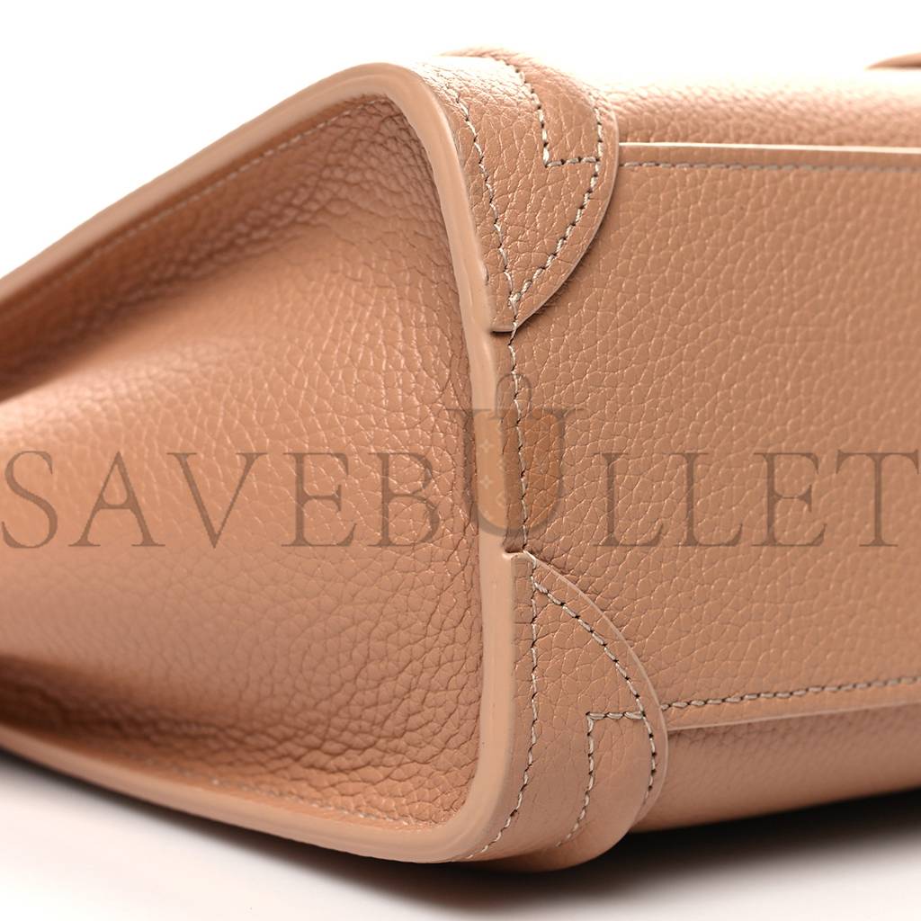 Ce**e drummed calfskin nano luggage desert rose (20*20*10cm)