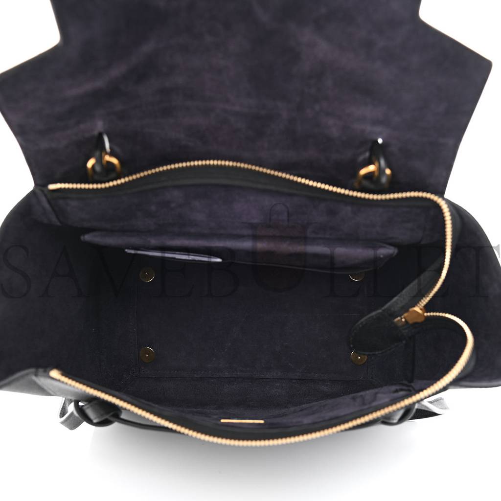 Ce**e grained calfskin mini belt bag black (28*25*16cm)