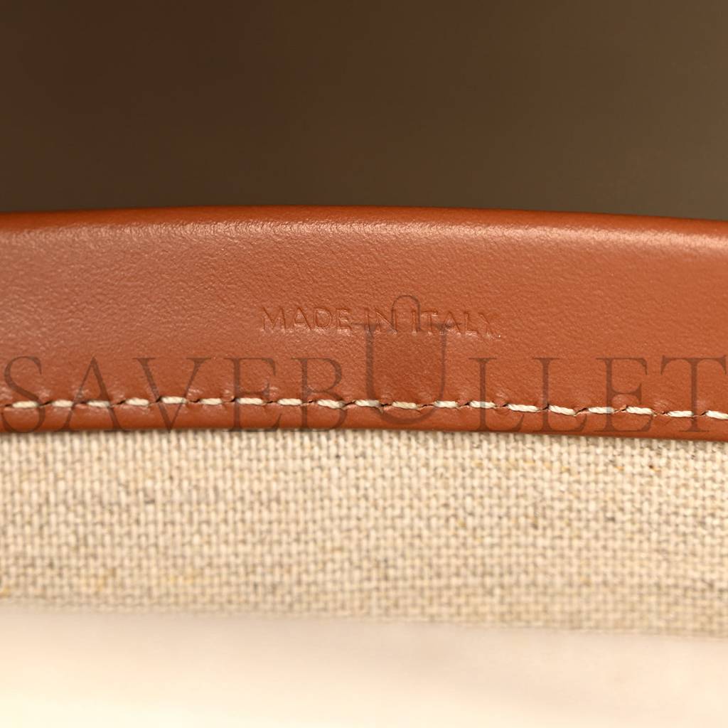 Ce**e canvas calfskin jacquard cabas tobacco tan (41*29*17cm)