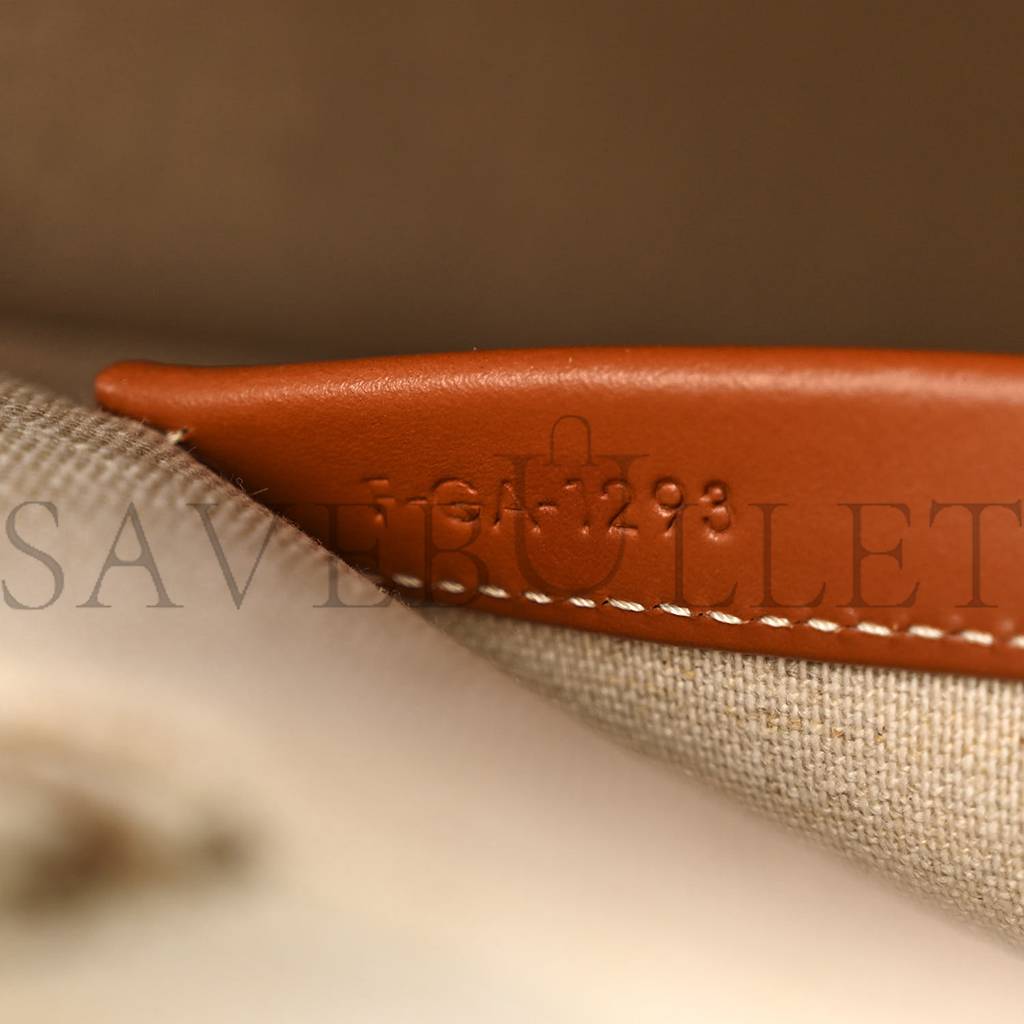 Ce**e canvas calfskin jacquard cabas tobacco tan (41*29*17cm)