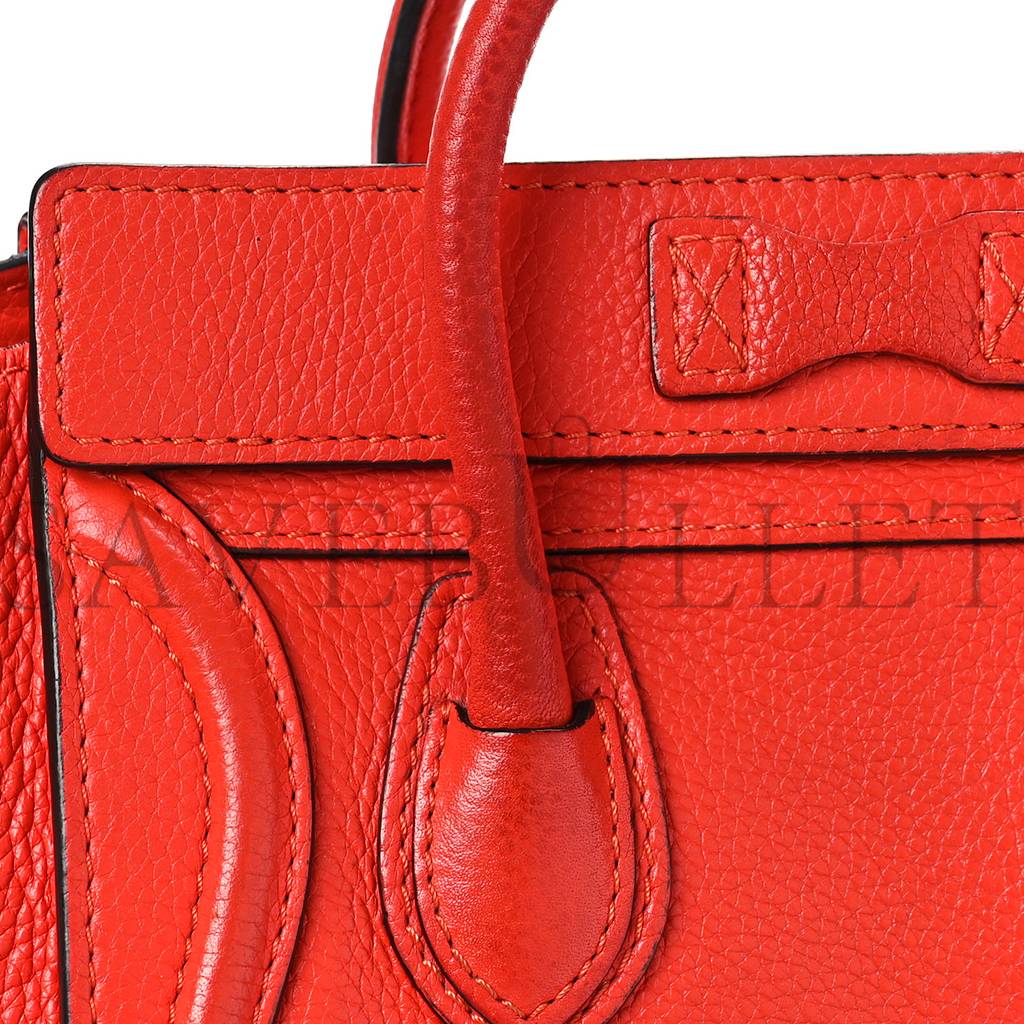 Ce**e drummed calfskin nano luggage vermillion (20*20*10cm)
