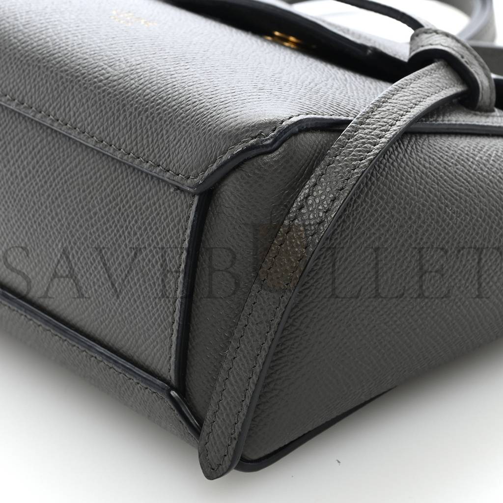 Ce**e grained calfskin pico belt bag grey (16*15*8cm)