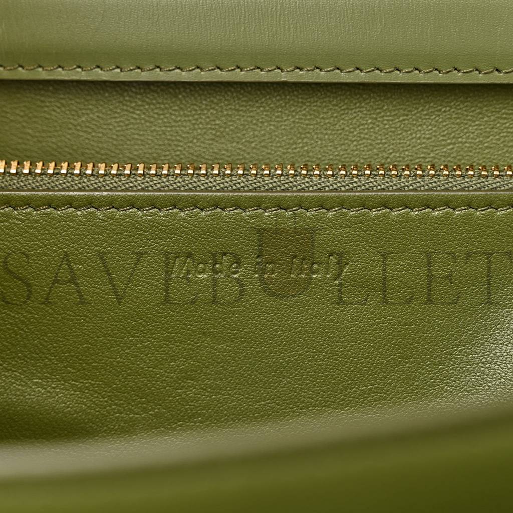 Ce**e box calfskin classic box medium flap bag army green (23*18*6cm)