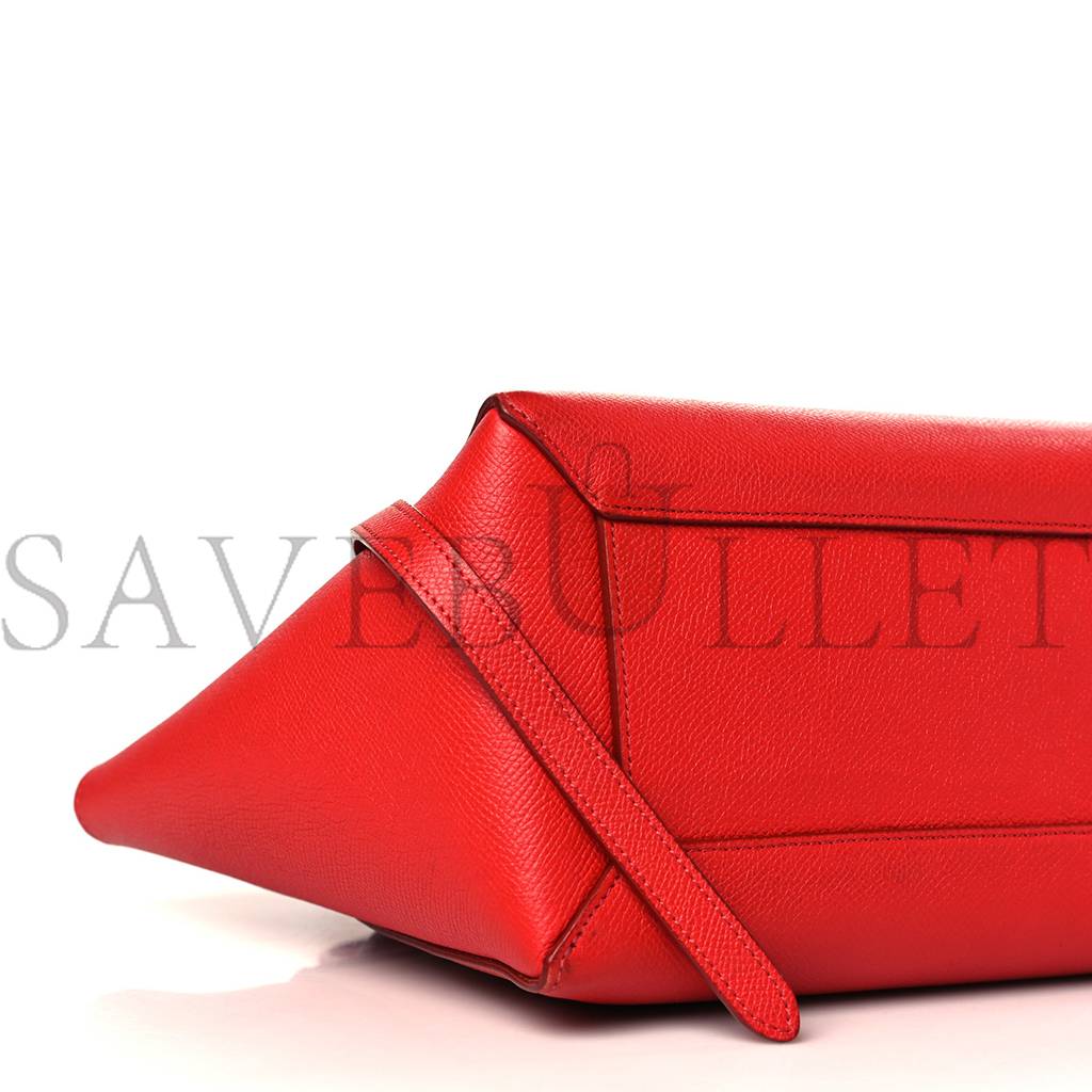 Ce**e baby grained calfskin micro belt bag coquelicot (24*19*14cm)