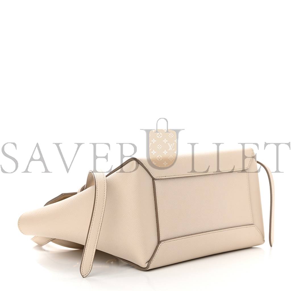 Ce**e grained calfskin micro belt bag light taupe (24*22*13cm)
