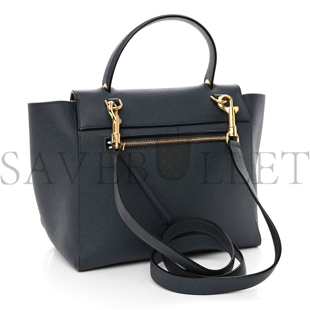 Ce**e baby grained calfskin micro belt bag navy blue (23*21*13cm)