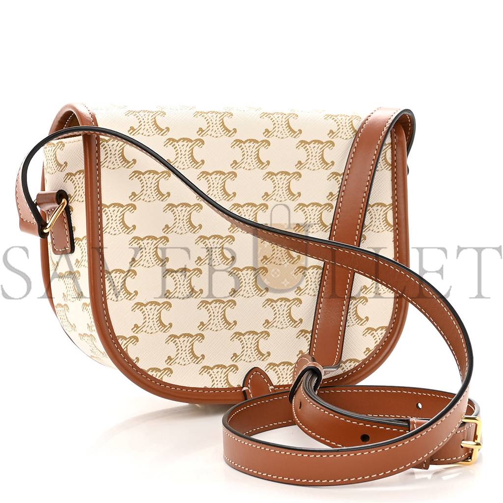 Ce**e triomphe canvas medium folco bag white (18*15*7cm)