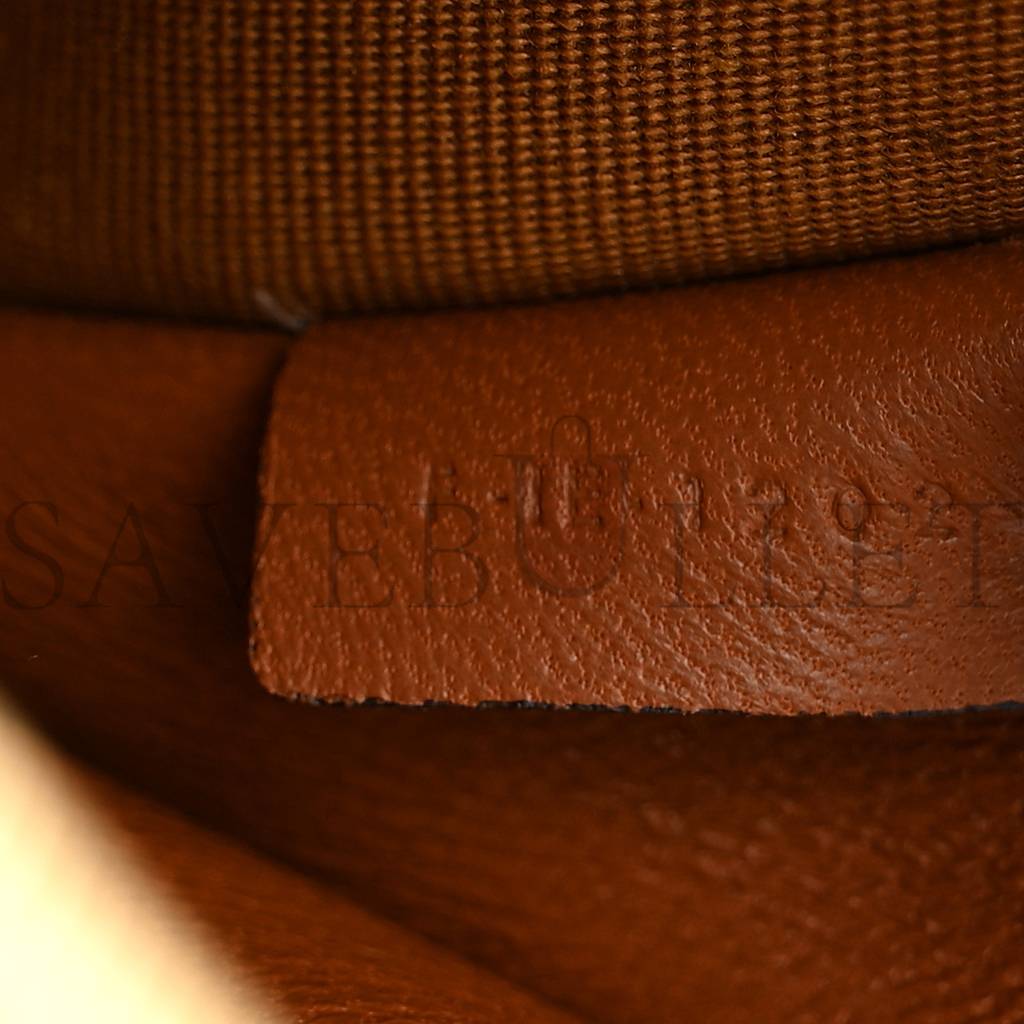 Ce**e triomphe canvas calfskin mini clutch on chain tan (17*11*9cm)