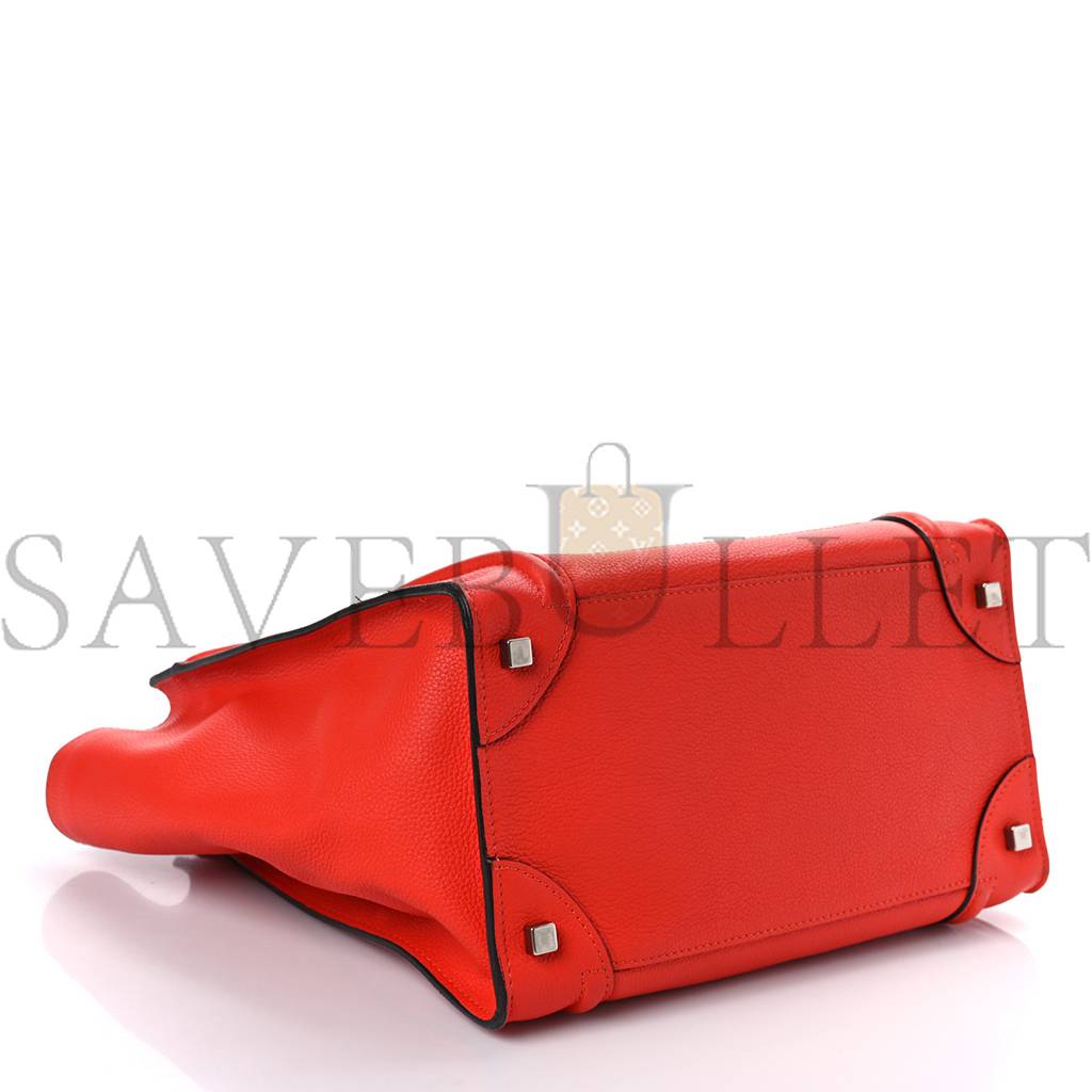 Ce**e drummed calfskin mini luggage vermillion (30*30*18cm)