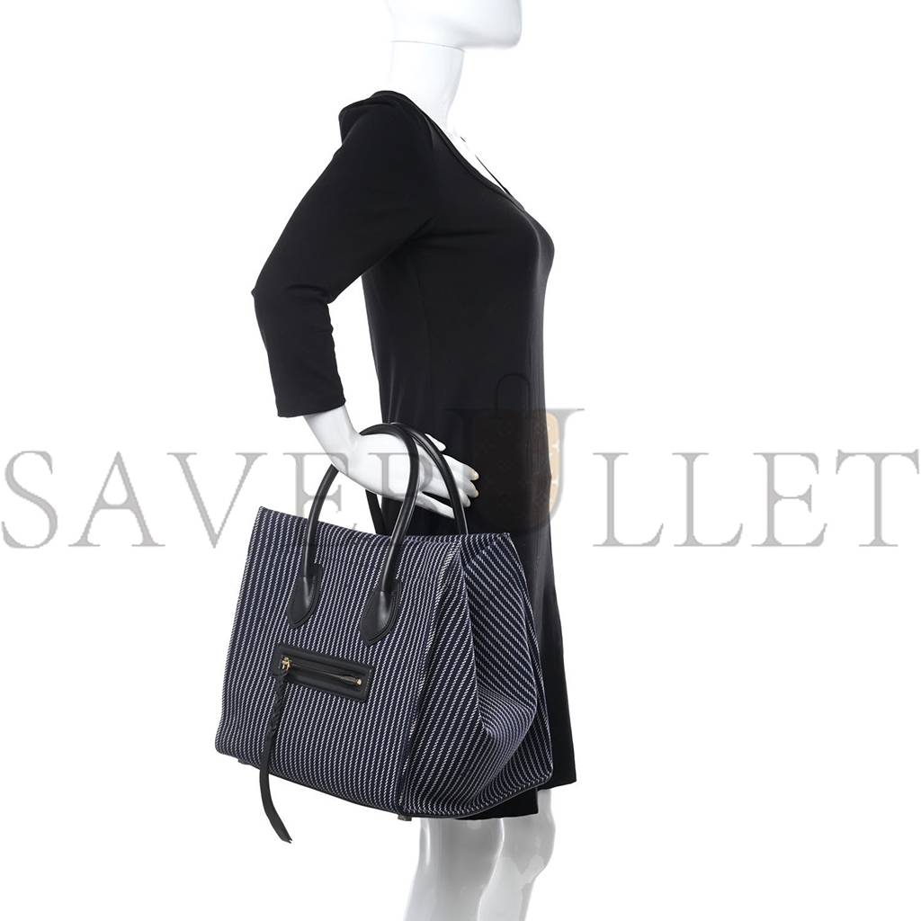 Ce**e cotton canvas striped medium phantom luggage blue white (30*28*25cm)