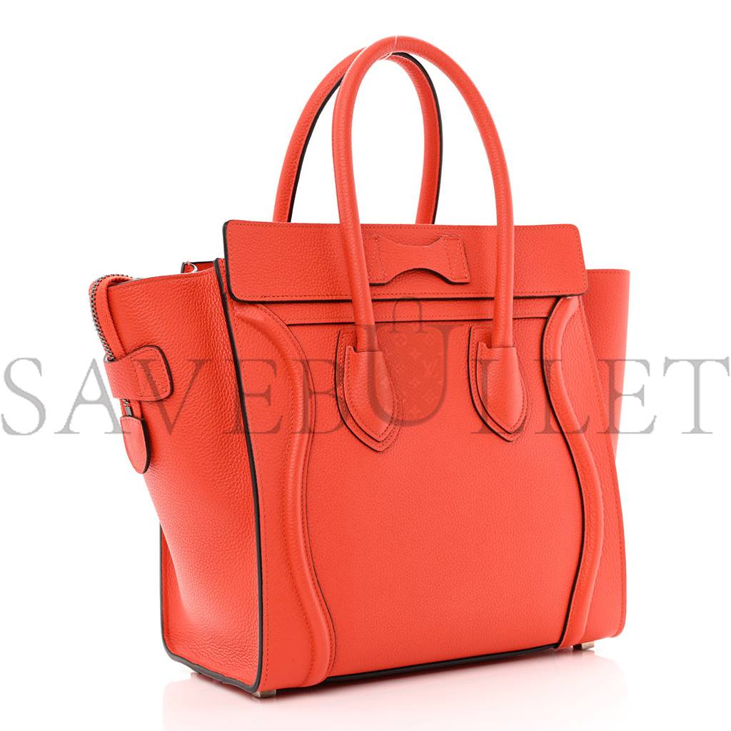 Ce**e drummed calfskin micro luggage vermillion (27*26*13cm)