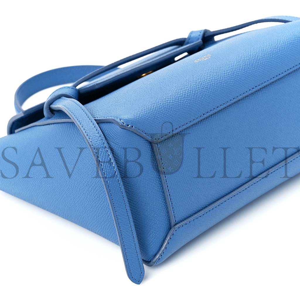 Ce**e grained calfskin nano belt bag blue (20*19*11cm)