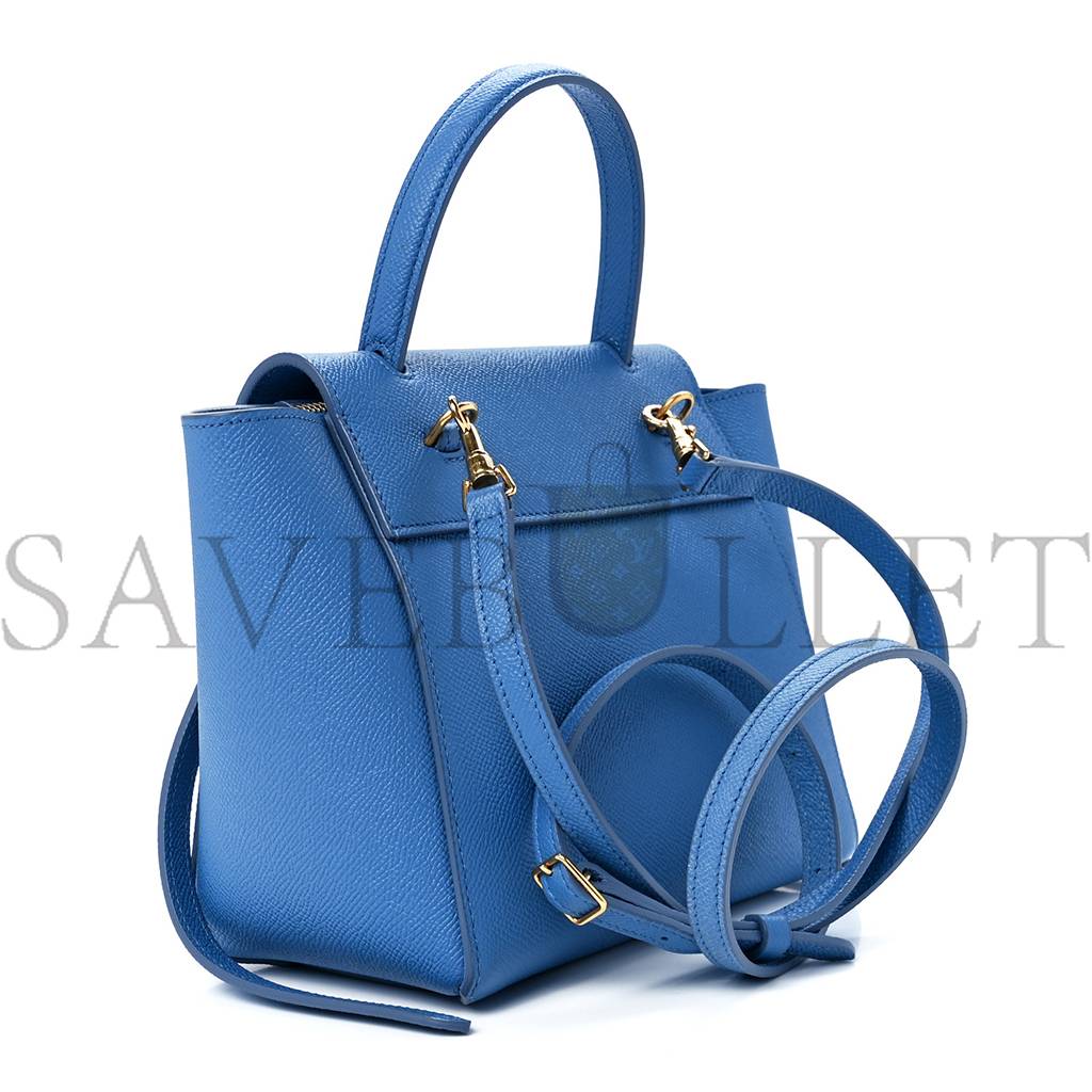 Ce**e grained calfskin nano belt bag blue (20*19*11cm)